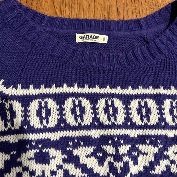 Garage Purple & White Snowflake Cable Knit Sweater - Picture 6 of 6